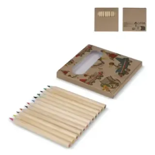 12 colouring pencils in kraft box - LT91572 (gadzety reklamowe)